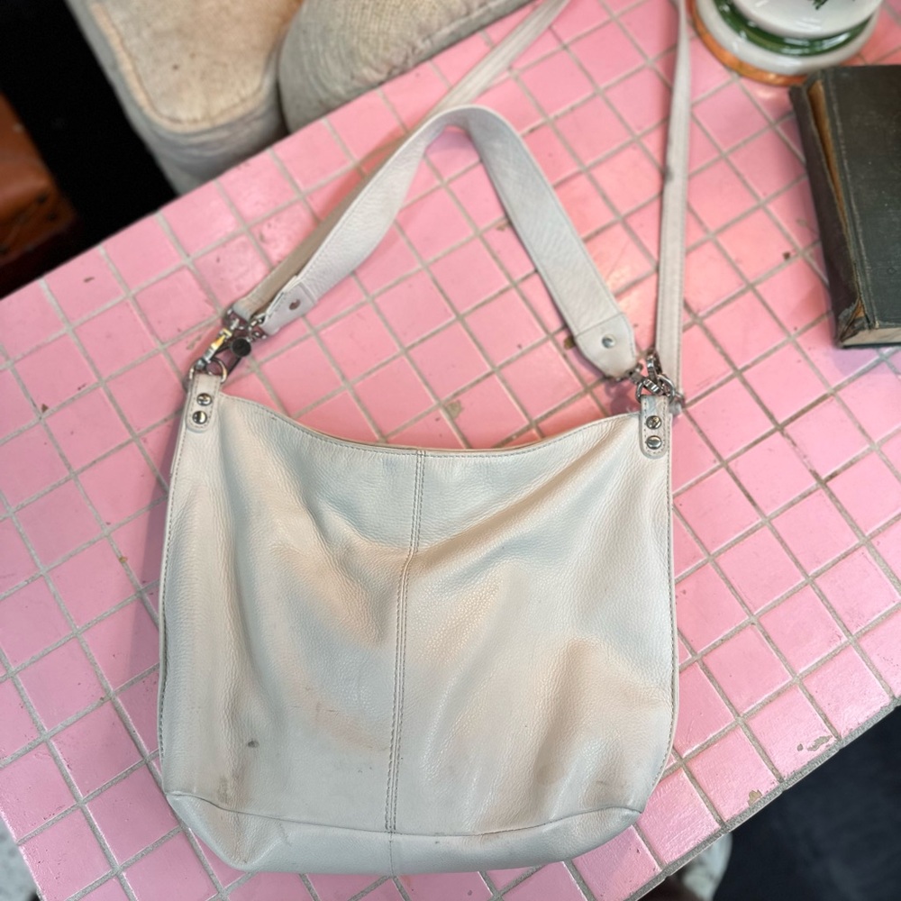 HOBO White Crossbody Leather Bag